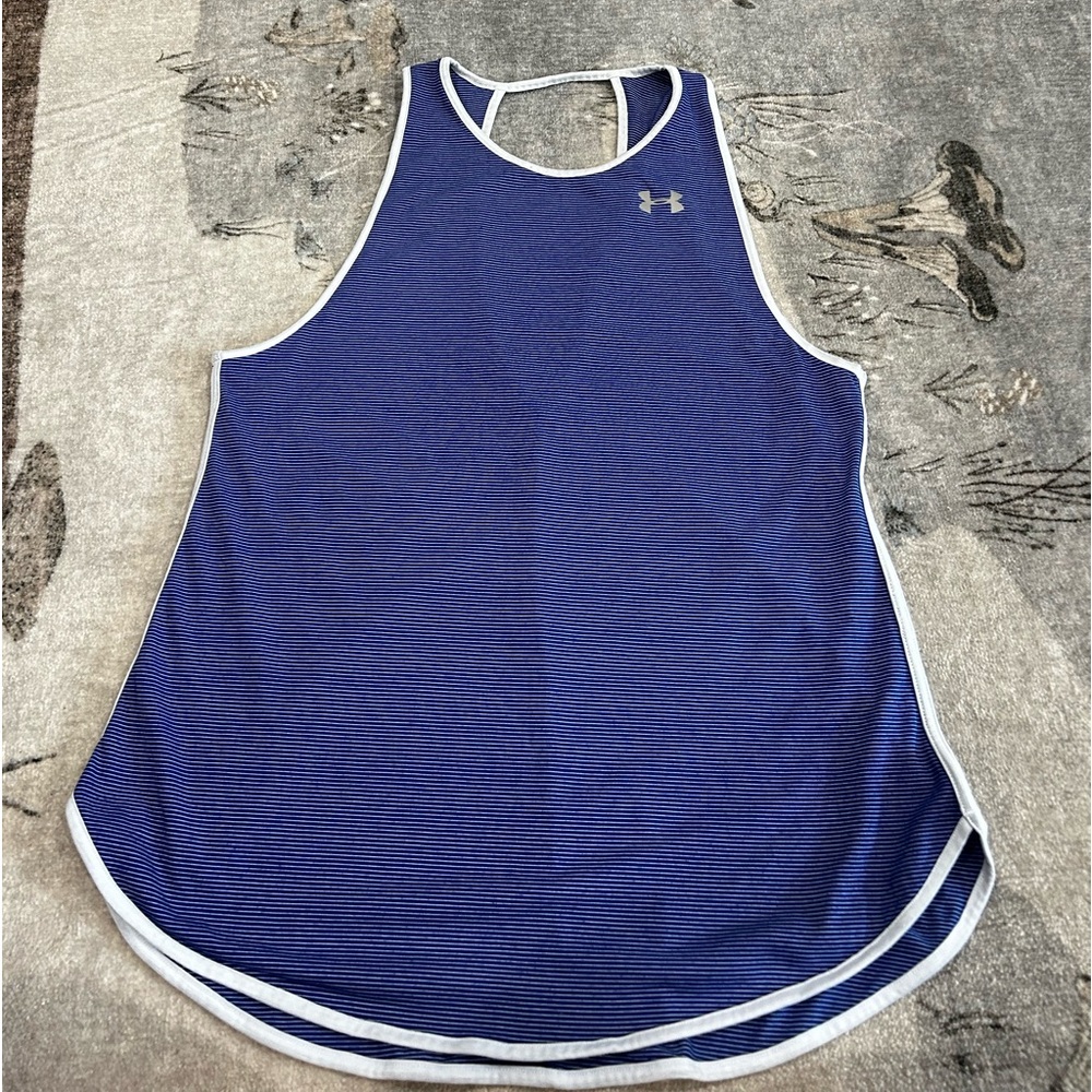 Blue striped Under Armour tank - size M